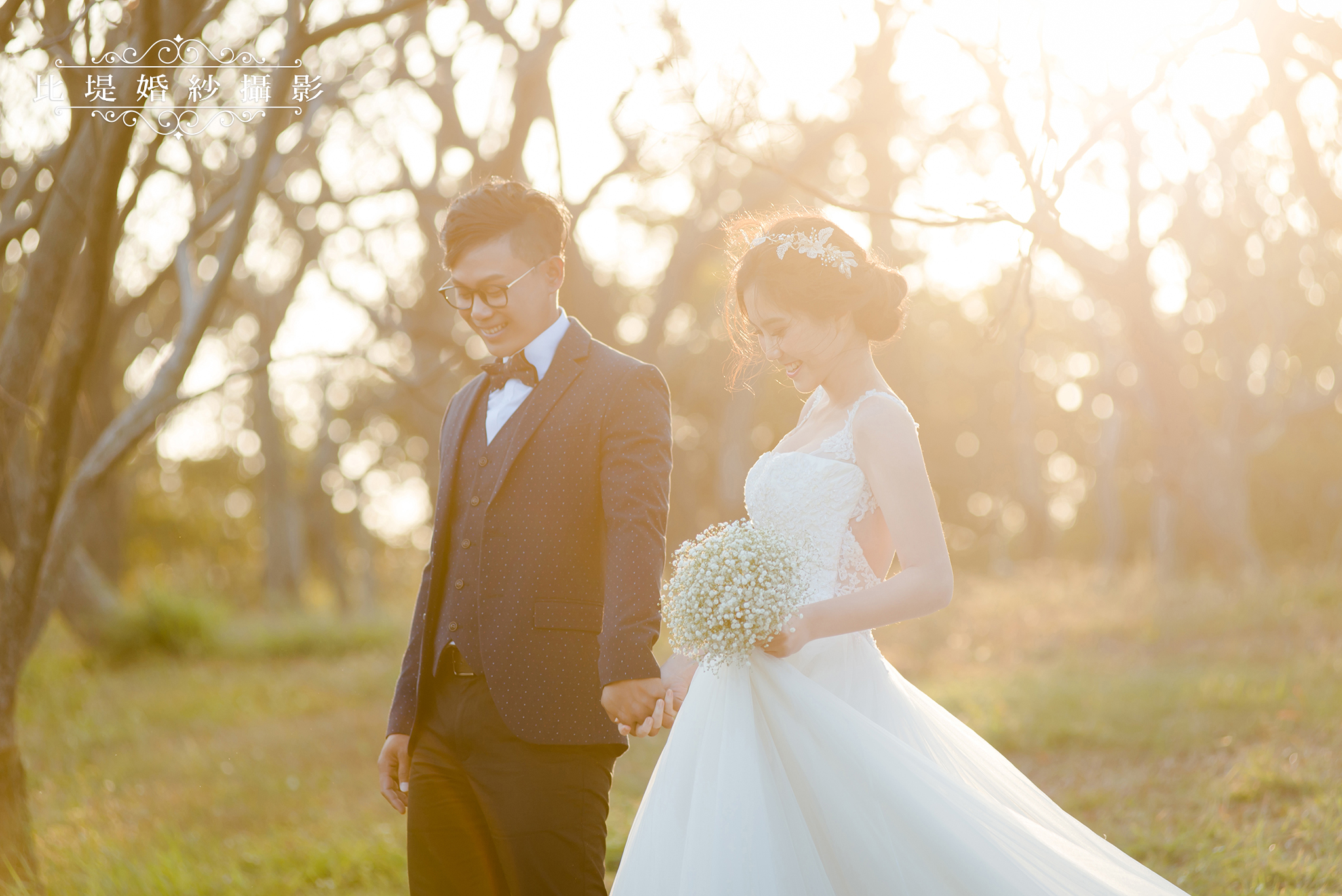 比堤婚紗 推薦新人：費瑄 都會公園 逆光照