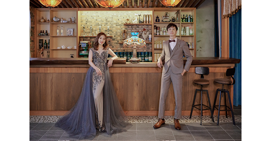挑選 婚紗 推薦 比堤婚紗 推薦客人：Mr. Huang ＆ Mrs. Lee 寶藍色晚禮服