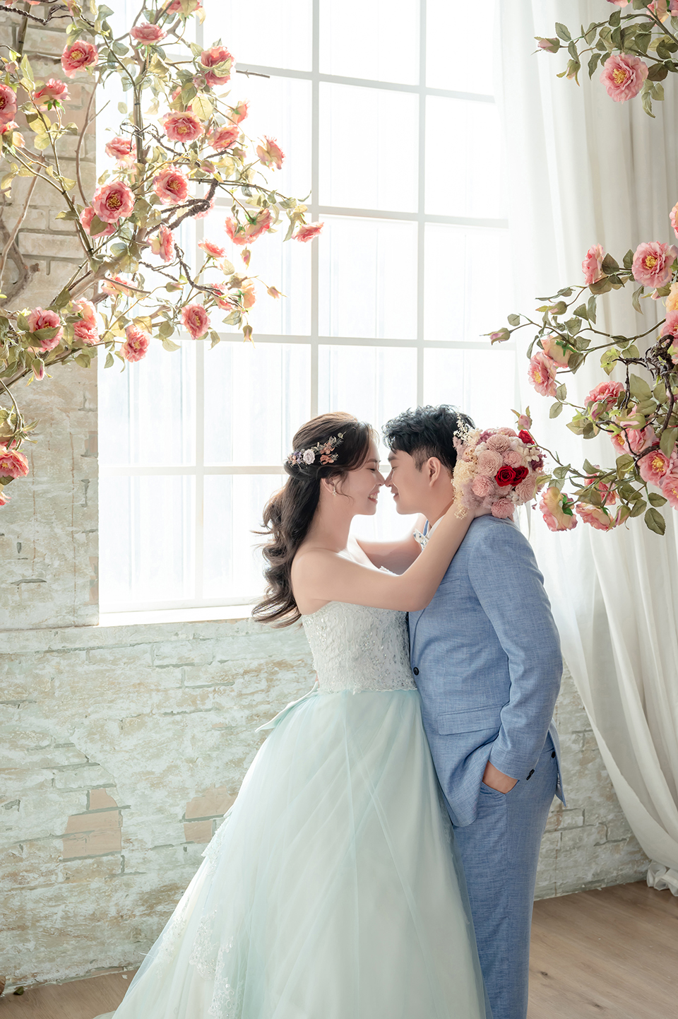棉花糖新娘 推薦 比堤婚紗 推薦客人：Saite＆Shalia 粉綠色晚禮服