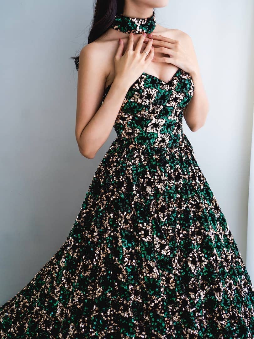 台中婚紗推薦｜亮片禮服裙擺細節