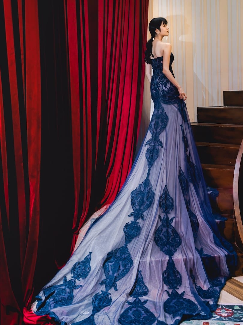 台中婚紗推薦｜優雅魚尾婚紗側拍