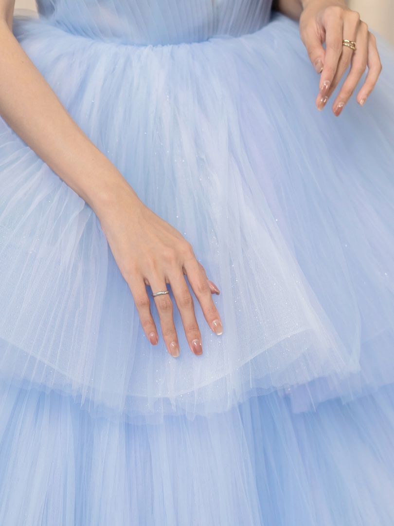 台中婚紗推薦｜水藍婚紗裙擺細節