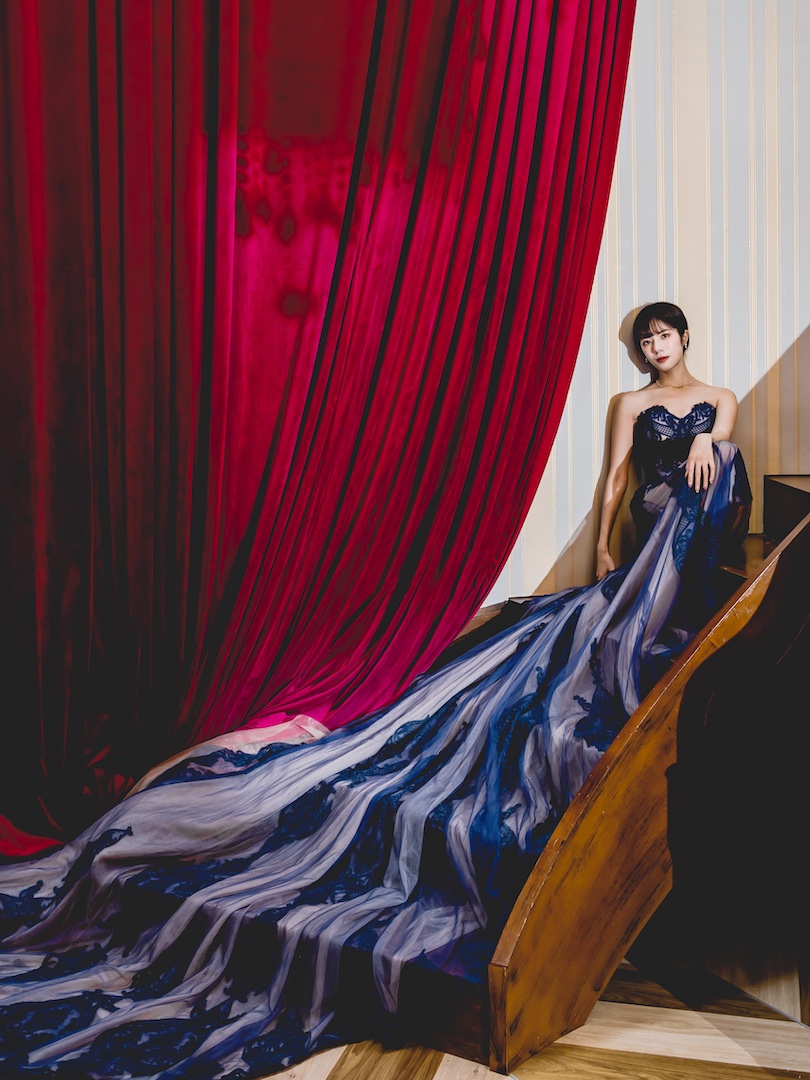 台中婚紗棚拍｜魚尾婚紗長裙襬