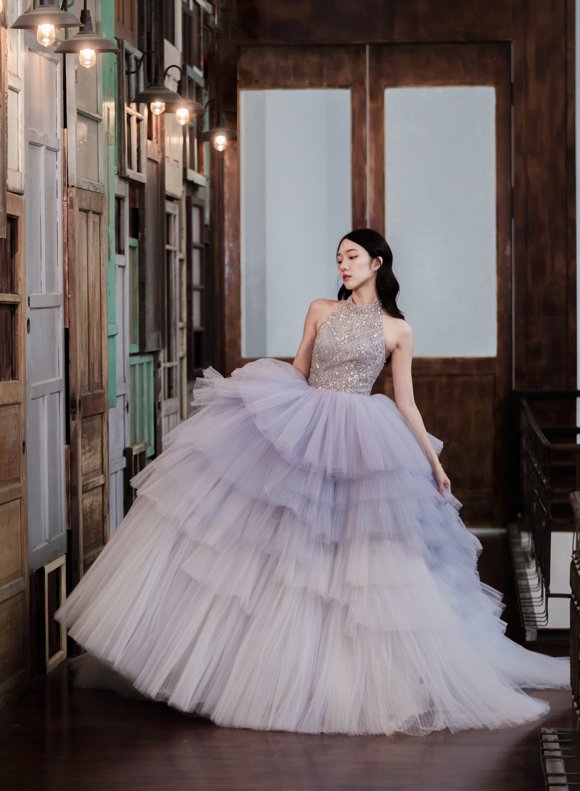 台中婚紗首選｜高領掛脖婚紗｜全身照