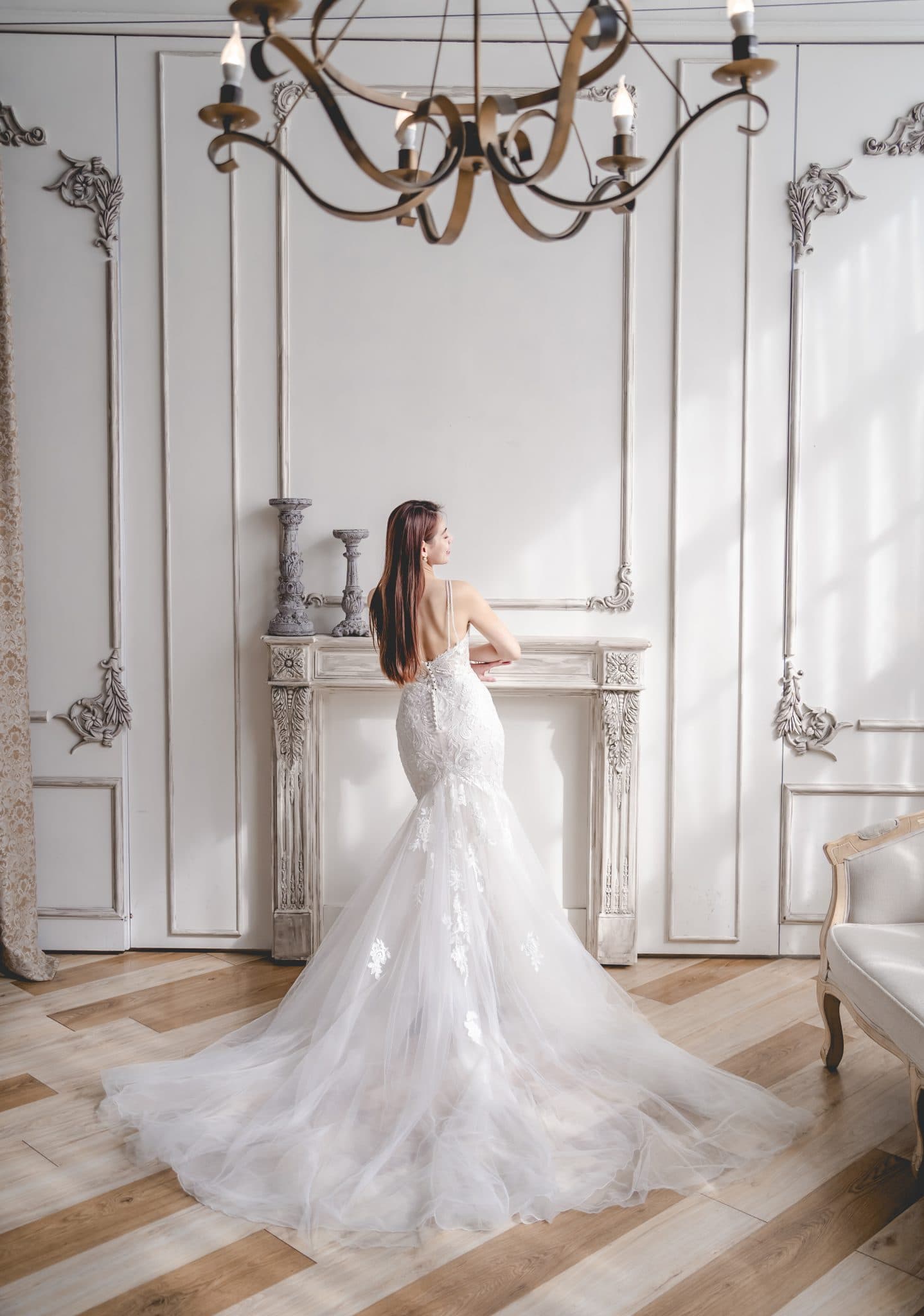 夢幻高級訂製婚紗品牌｜比堤婚紗｜美胸露背魚尾裙擺